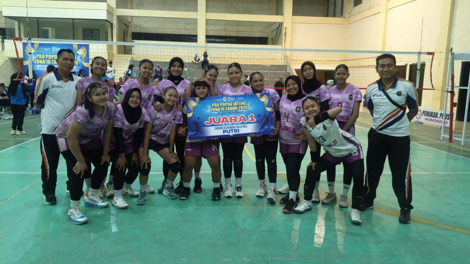Tim Bola voli Putri Purworejo Juara di Pra POPDA Zona IV Jawa Tengah 