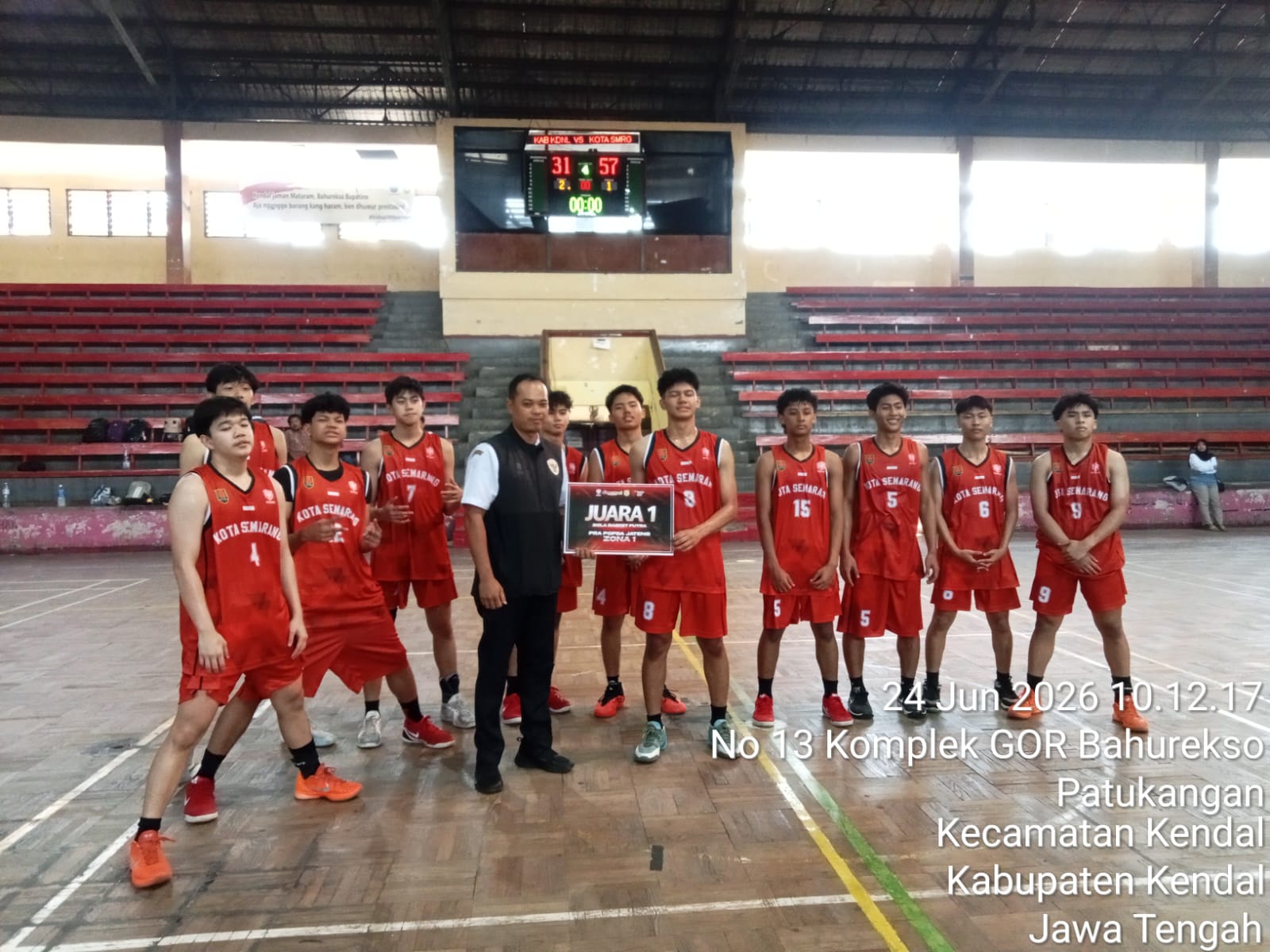 Kota Semarang Sapu medali emas Cabor Bola Basket Pra POPDA Zona I Jawa Tengah 2026