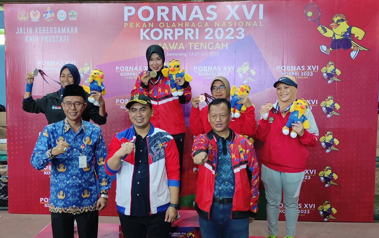 Cabor Tenis Putri Jateng Sabet Juara Pertama PORNAS XVI KORPRI 2023